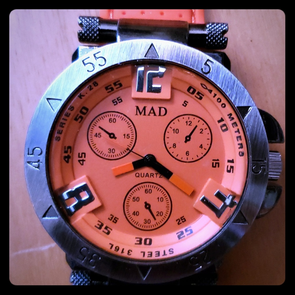 Orange banded orange face MAD watch